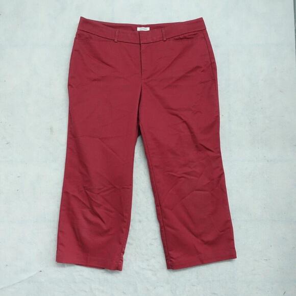 Dockers Metro Capri Pants Women's Size 12 Red Mid Rise Regular Fit Cotton Blend - Picture 1 of 8